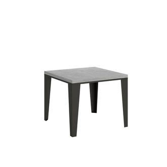 Itamoby Mesa tipo libro 90x90/180 cm efecto madera gris cemento, hierro