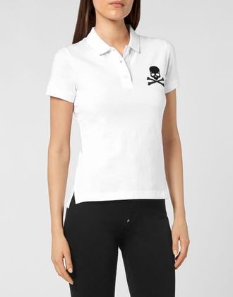 Philipp Plein Polo Shirt Women in White at Nordstrom, Size X-Large