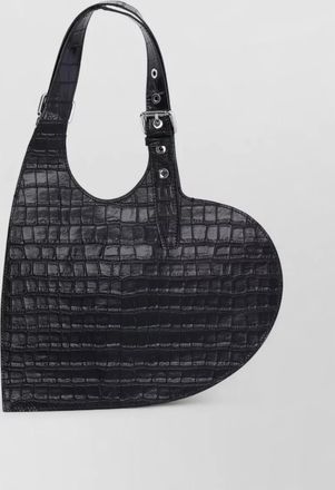 Coperni heart shopper bag adjustable strap crocodile texture