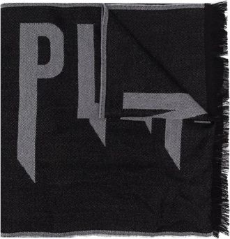 Philipp Plein Wool Logo Scarf - Heren - Wintersjaals - Grijs - ONE Size - Wol - Accessoires