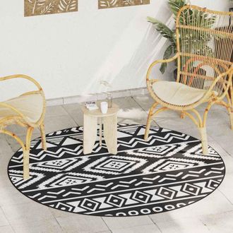 vidaXL Outdoor Carpet arakil Black &Oslash;200 cm pp Vidaxl