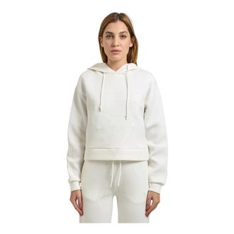 Guess Witte Scuba Sweatshirt met Capuchon - Dames - Hoodies - Wit - M - Hoodies & sweatvesten