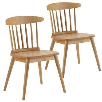 HOMN Pack 2 sillas de madera color roble