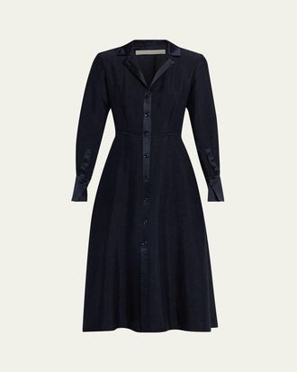 Jason Wu Washed Twill Layered Midi Shirtdress