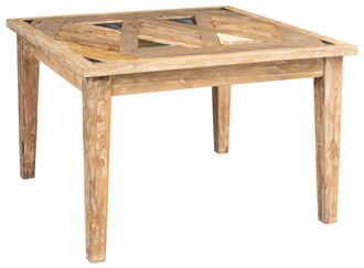 Biscottini International Biscottini - S&oacute;lida Mesa De Comedor Rectangular O Cuadrada Country Shabby Taberna Oficina Fumador Sala De Reuniones