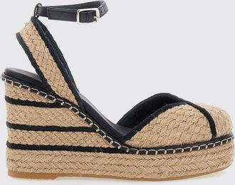 Castaner Espadrillas a zeppa in rafia a righe con cinturino