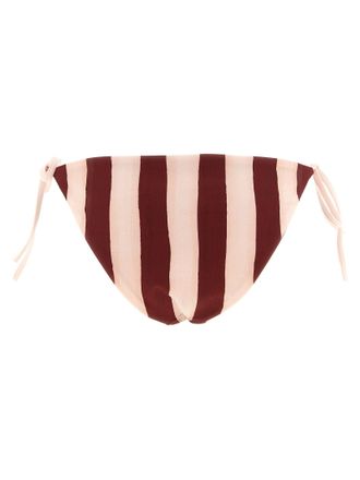 Fendi Pequin Bikini Bottom - Burgundy