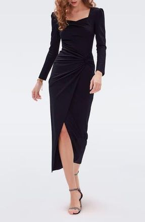 Diane Von F&uuml;rstenberg Hughie Long Sleeve Maxi Dress in Black at Nordstrom Rack, Size Xx-Small
