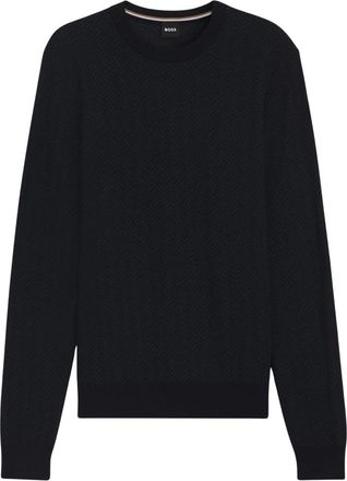 HUGO BOSS Round-neck Truien - Heren - Ronde hals truien - Blauw - M - Truien & Vesten