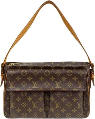 Louis Vuitton Tweedehands Canvas Louis Vuitton tassen - Dames - Vintage Schoudertas - Bruin - ONE Size - Vintage