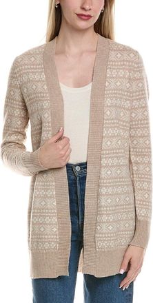 Sofiacashmere Fairisle Shawl Collar Wool & Cashmere-Blend Cardigan