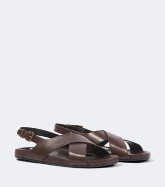 Saint Laurent Helios Cassandre leather sandals