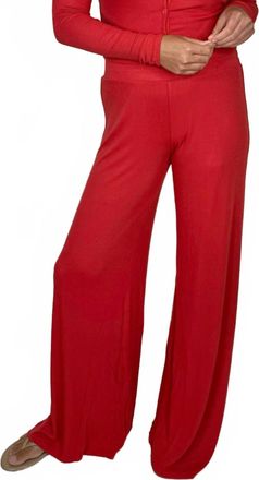 La Made Jonah Wide Leg Pant In Sahara Red