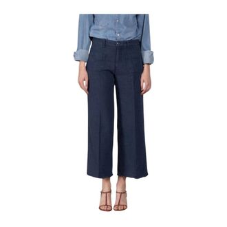 Mason's New York Studio Cropped Chino Broek - Dames - Vrijetijds broeken - Blauw - XS - Katoen - Broeken