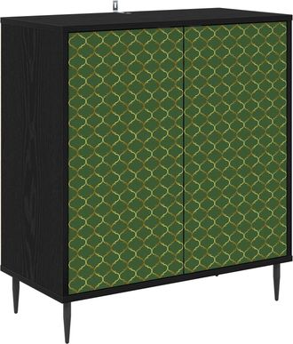 vidaXL Aparador Geleen Roble Negro 69 X 33 X 76 Cm Vidaxl