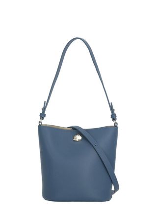 Coccinelle Compact Structured Blue Leather Nikla Mini Bag