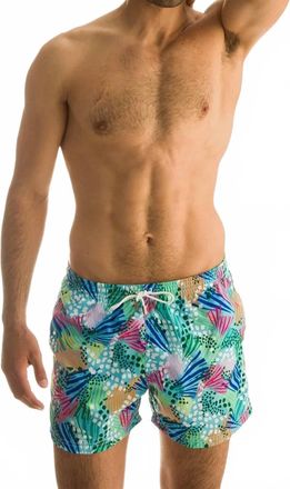 98 Coast Av. Costa Swim Trunks In Aqua Multi