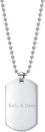 Brook & York Mens Engravable Stainless Steel Dog Tag Necklace in Silver at Nordstrom