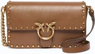 Pinko Baby Love Bag One Slouchy - Dames - Schoudertassen - Bruin - ONE Size - Katoen - Tassen