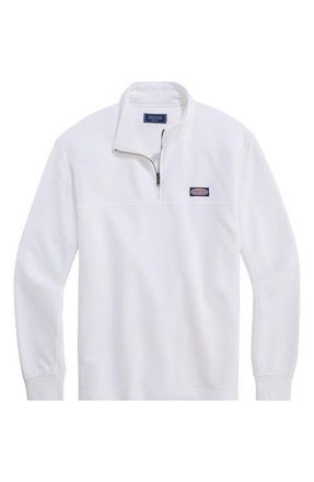 Vineyard Vines Surf Quarter Zip Sweatshirt in White Cap at Nordstrom, Size Xx-Large