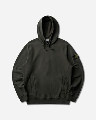 Stone Island Men s Organic Cotton Fleece Hoodie Coal Grey