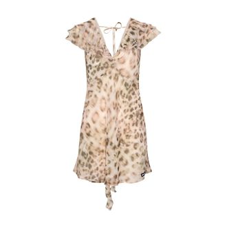 Rotate Ruche Chiffon Mini Jurk - Dames - Korte kleedjes - Veelkleurig - M - Chiffon - Kleedjes