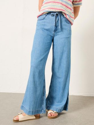 Fat Face FatFace Amberley Blue Denim Wide Leg Jeans