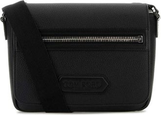 Tom Ford Zwarte leren Crossbody Traveller tas - Heren - Schoudertassen - Zwart - ONE Size - Tassen