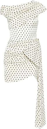 Self Portrait Selbstportr&auml;t-Minikleid mit Polka-Dot-Drapierung