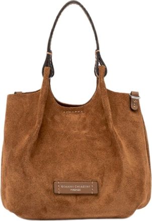 Gianni Chiarini Suede Handbag With Unique Texture And Dual Handles