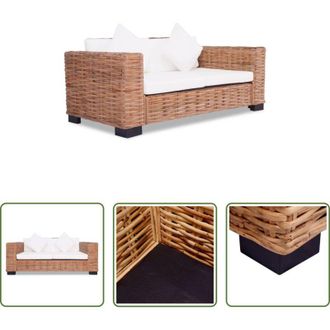 vidaXL vidaXL Rattan naturale - Divano a 2 Posti in Rattan Naturale