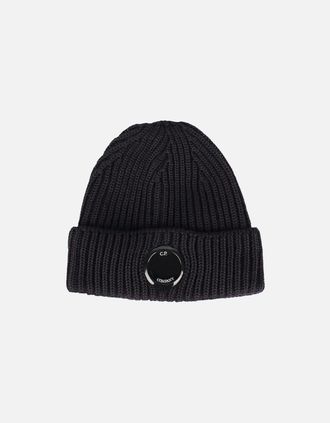 C.P. Company Mens Lens Beanie - Black