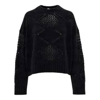 Liu Jo Truien & Vesten, Dames, Zwart, XS, Wol, Ronde hals gebreid