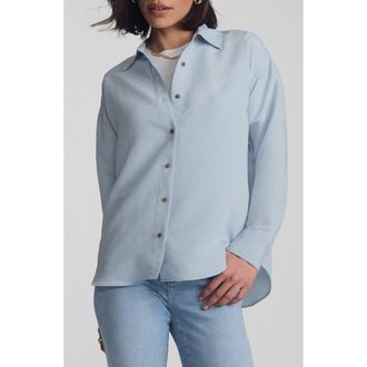 Mavi Pinstripe Button-Up Shirt in Air Blue Stripe at Nordstrom, Size X-Small