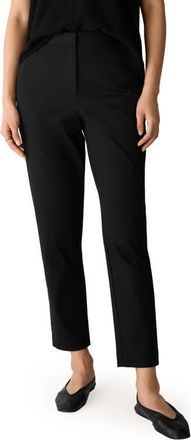 Eileen Fisher High Waist Slim Fit Ankle Pants in Black at Nordstrom, Size X-Large