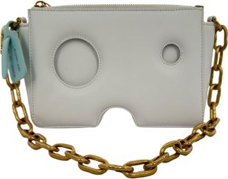 Off-white Burrow Zipped Shoulder Bag in Grey Leather
