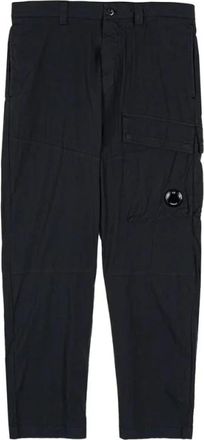 C.P. Company 50 Fili Stretch Elastische Lens Cargo Broek - Heren - Slim Fit Broeken - Zwart - M - Katoen - Broeken