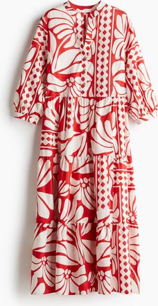 H&M Gestuftes Midikleid - Red