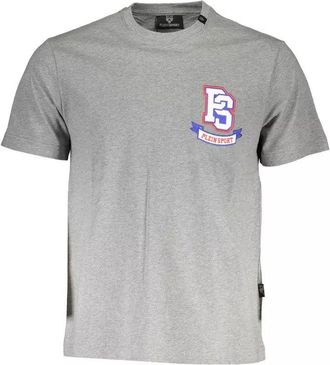 Plein Sport Mens Collegestyle Tshirt Ps Logo - Grey Cotton - Size X-Large