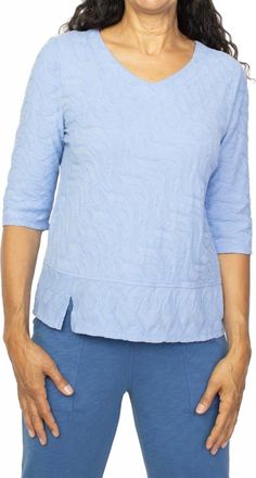 Habitat Cascade Cotton Elbow Sleeve Tee In Cornflower