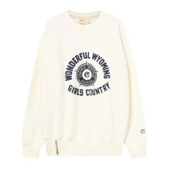 Champion Vintage Grafische Crewneck Sweatshirt - Dames - Sweatshirts - Beige - L - Katoen - Hoodies & sweatvesten