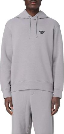 Emporio Armani Stijlvolle Heren Trui Grijs - Heren - Hoodies - Grijs - L - Katoen - Hoodies & sweatvesten