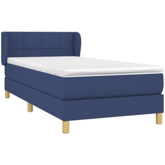 vidaXL Cama Box Spring Con Colch&oacute;n Tela Azul 80x200 Cm Vidaxl