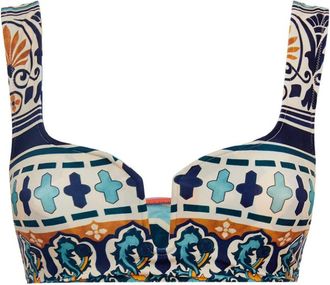 La DoubleJ Retro V-Hals Bikini Top - Dames - Bikinis - Veelkleurig - L - Badmode