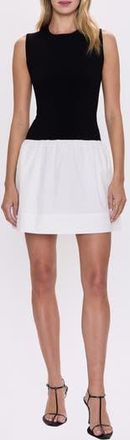 Pistola Denim Adrienne Mixed Media Minidress in Noir And Le Blanc at Nordstrom Rack, Size X-Large