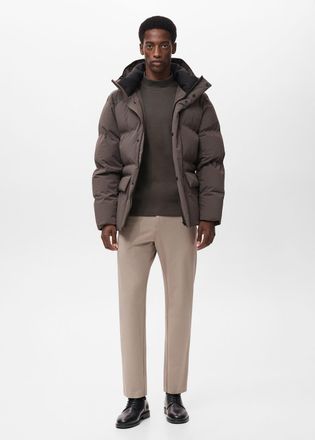 Mango Maglietta maniche lunghe collo perkins grigio visone - Uomo - XXL - MANGO MAN