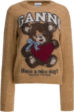 Ganni Wollpullover mit Aufdruck