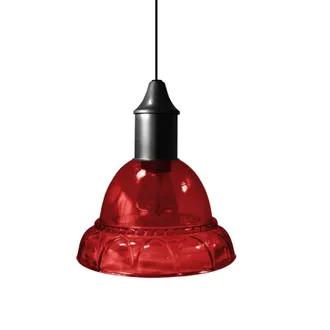 Tosel Suspensi&oacute;n metal vidrio rojo D16 cm