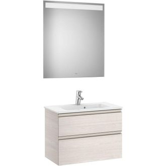 Roca Pack Mueble De 2 Cajones 700 Mm + Lavabo + Espejo Led The Gap - Roca Color: Fresno N&oacute;rdico