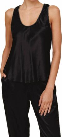 Bella Dahl Beaded Trim Tank Top In Black